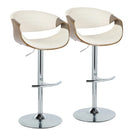 Symphony - Mid Century Modern Adjustable Barstool With Swivel & Rounded T Footrest (Set of 2) - Furniture Home Direct