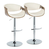 Symphony - Mid Century Modern Adjustable Barstool With Swivel & Rounded T Footrest (Set of 2) - Furniture Home Direct