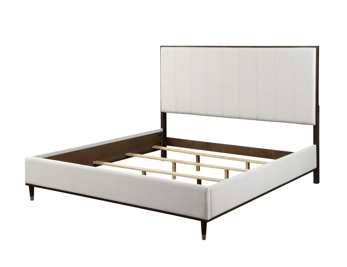 Bedroom Set Modern Wood Finish With Dark Tops White - Furniture Home Direct