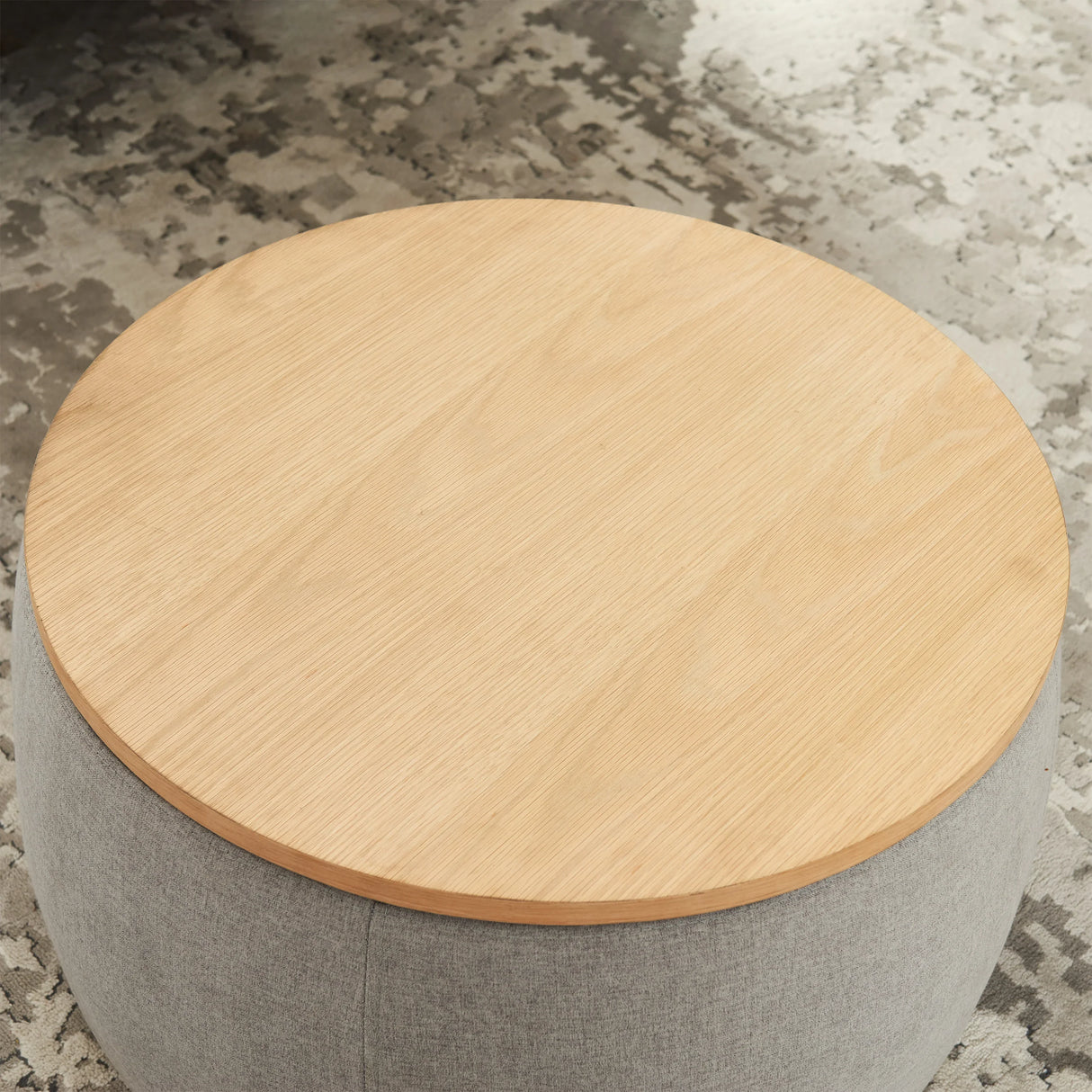 Round Storage Coffee Table - Grey - Furniture Home Direct
