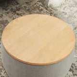 Round Storage Coffee Table - Grey - Furniture Home Direct