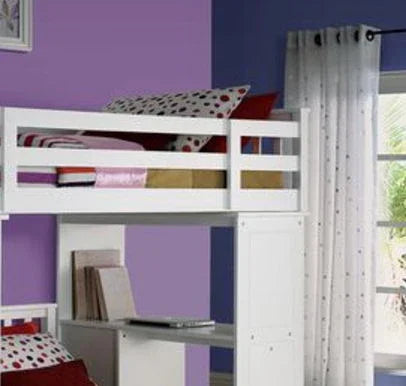 Freya - Twin Loft Bed With Storage (Not Including The Bottom Twin Bed) - White - Furniture Home Direct