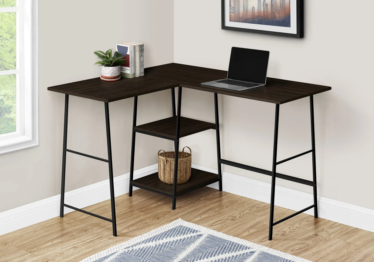 Computer Desk, Home Office, Corner, Storage Shelves, L Shape, Work, Laptop, Contemporary, Modern - Furniture Home Direct