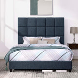 Squares Upholstered Platform Bed - Furniture Home Direct