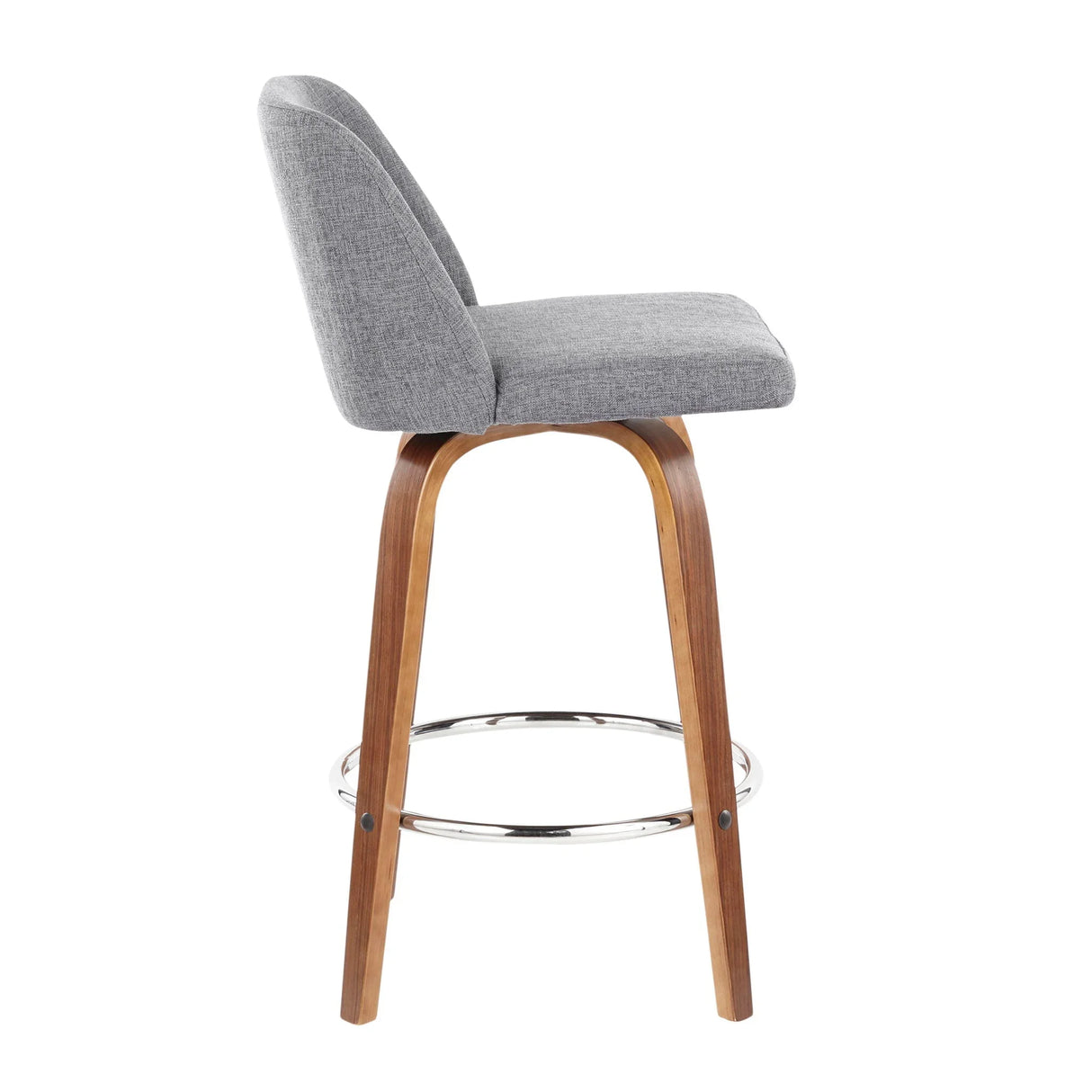Toriano - Mid-Century Modern Fixed Height Counter Stool With Round Footrest (Set of 2) - Furniture Home Direct