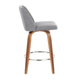 Toriano - Mid-Century Modern Fixed Height Counter Stool With Round Footrest (Set of 2) - Furniture Home Direct