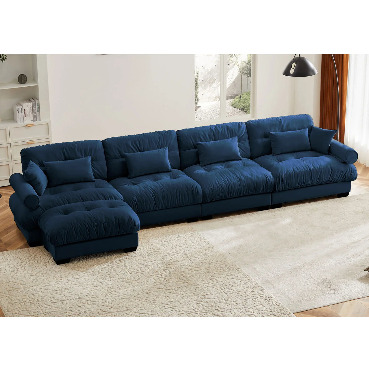 Super Comfort Oversized Modular Sectional Sofa With Movable Ottoman - Furniture Home Direct