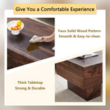 Coffee Table Solid Wood Long Rectangular Dark Walnut - Furniture Home Direct