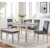 Dining Table Set, Table With A Rectangular Table And Upholstered Chairs - Furniture Home Direct