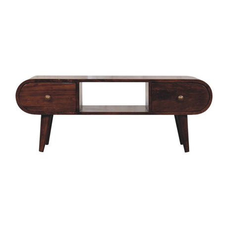 Solid Wood Circular TV Unit - Furniture Home Direct