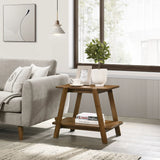 Metz - Mid-Century Modern Wood Shelf 3 Piece Coffee Table Set - Walnut - Furniture Home Direct
