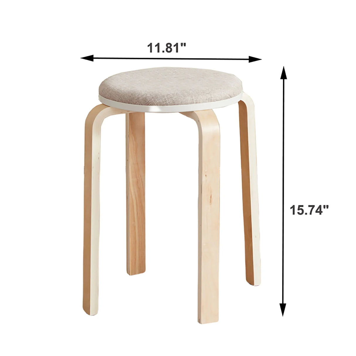 Stackable Round Backless Stools (Set of 4) - Furniture Home Direct