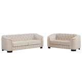 Modern 3-Piece Velvet Upholstered Living Room Set Including Sofa, Love Seat and Chair, Beige - Furniture Home Direct