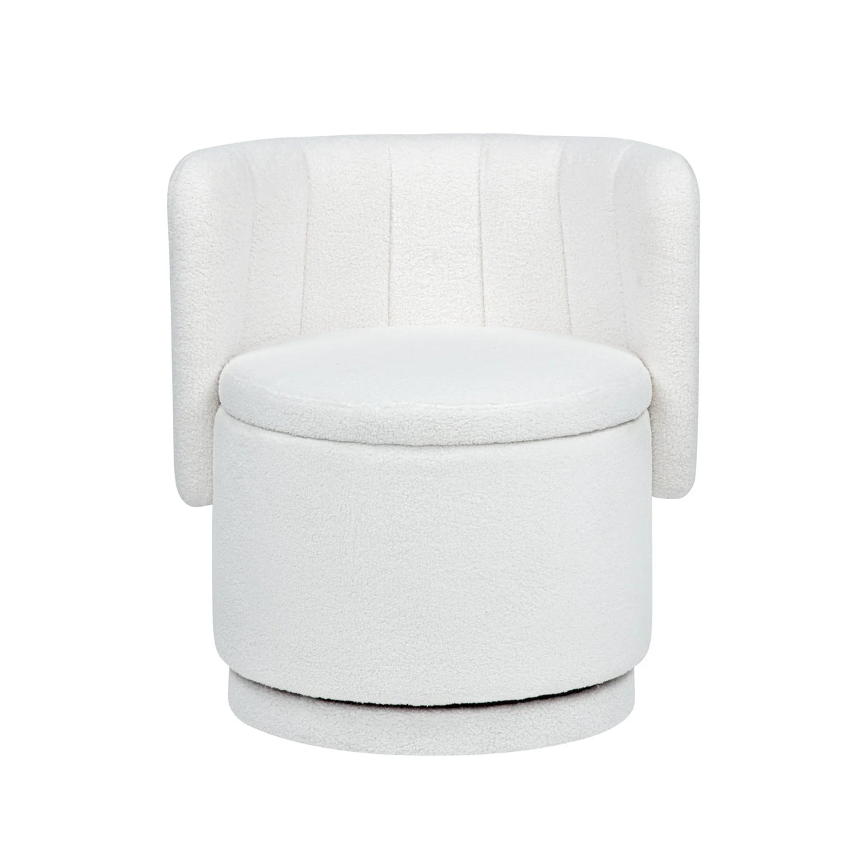 Modern 360 Degree Swivel Back Sofa Chair With Storage Space Boucle, Perfect For Bedroom And Living Room - Beige - Furniture Home Direct