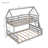 Twin Over Full House Bunk Bed With Built-In Ladder - Furniture Home Direct