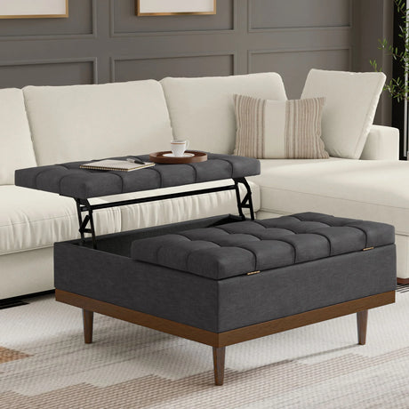 Mariah - Upholstered Lift Top Table Storage Ottoman - Furniture Home Direct