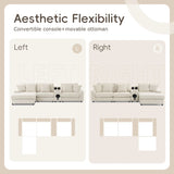 Sectional With Bluetooth Speakers L Shaped Couch With Console USB Charger, Cup Holders Storage Ottoman Deep And Wide Seat Cloud Sofa - Furniture Home Direct