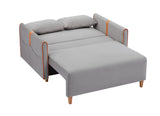 Convertible Comfortable Sleeper Velvet Sofa Couch with Storage for for Living Room Bedroom Sofabed Gray - Furniture Home Direct