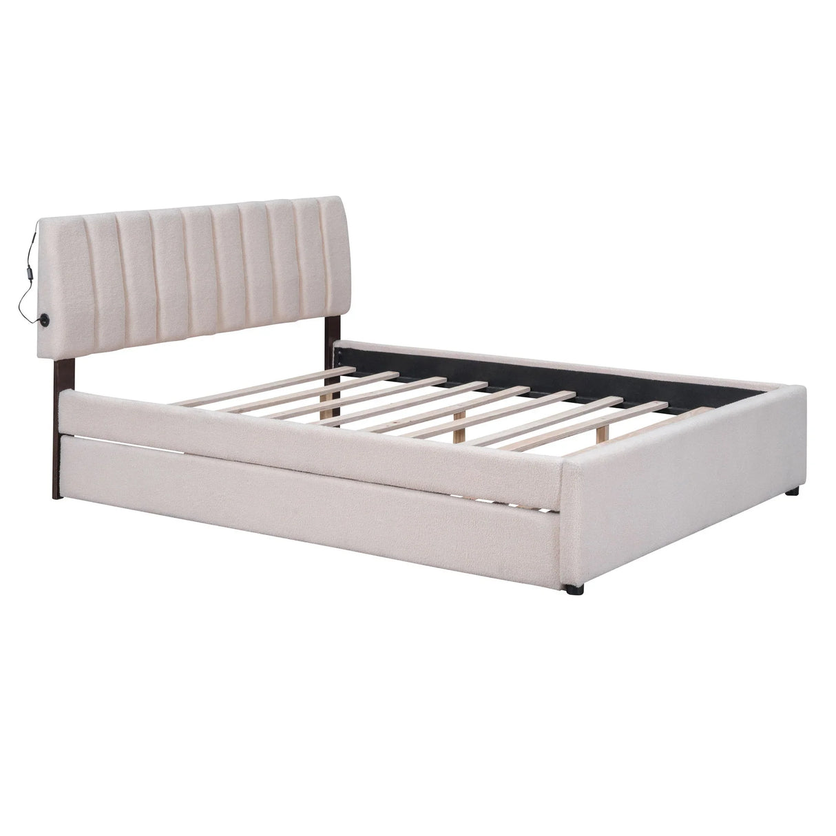 Upholstered Platform Bed With Trundle - Furniture Home Direct