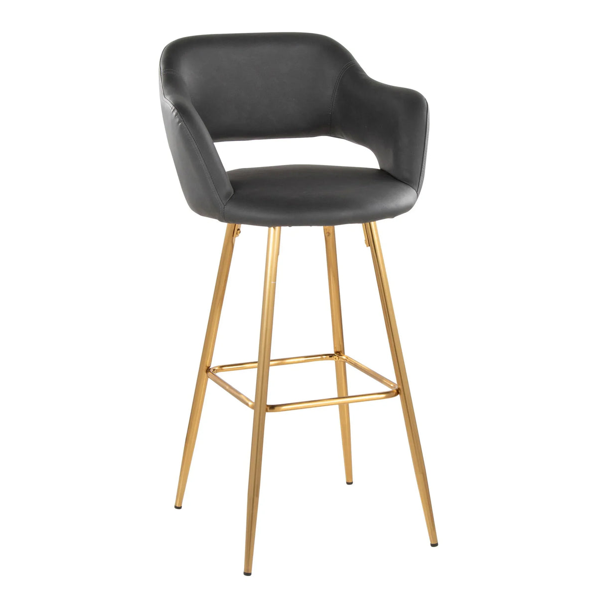 Margarite - Contemporary Fixed Height Barstool With Footrest (Set of 2) With Square - Furniture Home Direct