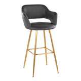 Margarite - Contemporary Fixed Height Barstool With Footrest (Set of 2) With Square - Furniture Home Direct