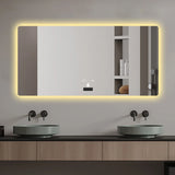 Frameless Bathroom Mirror With Light, LED Backlit, Tri Color Dimming, Anti Fog, Smart Sensor - Silver - Furniture Home Direct