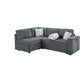 Convertible Sectional L-Shaped Sofa With Dual Pull-Out Sleepers, Flip-Top Table, USB Ports, Cup Holder & Storage - Furniture Home Direct
