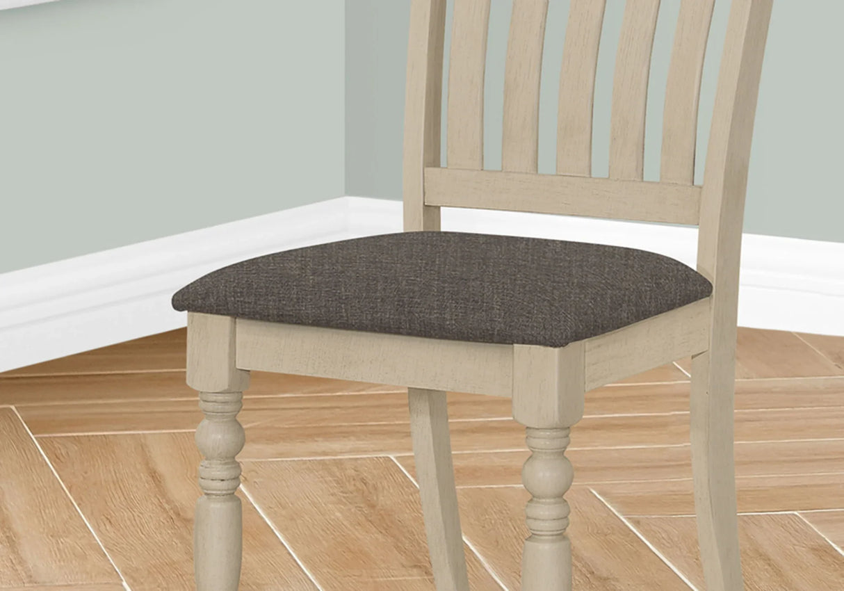 Dining Chair, Upholstered, Side, Transitional (Set of 2) - Gray - Furniture Home Direct