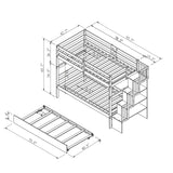 Twin Over Twin Bunk Beds With Twin Trundle And Stairway Storage Function - Furniture Home Direct