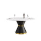 Modern Artificial Stone Round Carbon Steel Base Dining Table, Can Accommodate 6 People - Furniture Home Direct