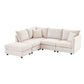 Modern Sectional Sofa With Vertical Stripes, 2 Pillows, 5 Seat Couch With Convertible Ottoman, Various Combinations, L-Shape Indoor Furniture For Living Room - Furniture Home Direct
