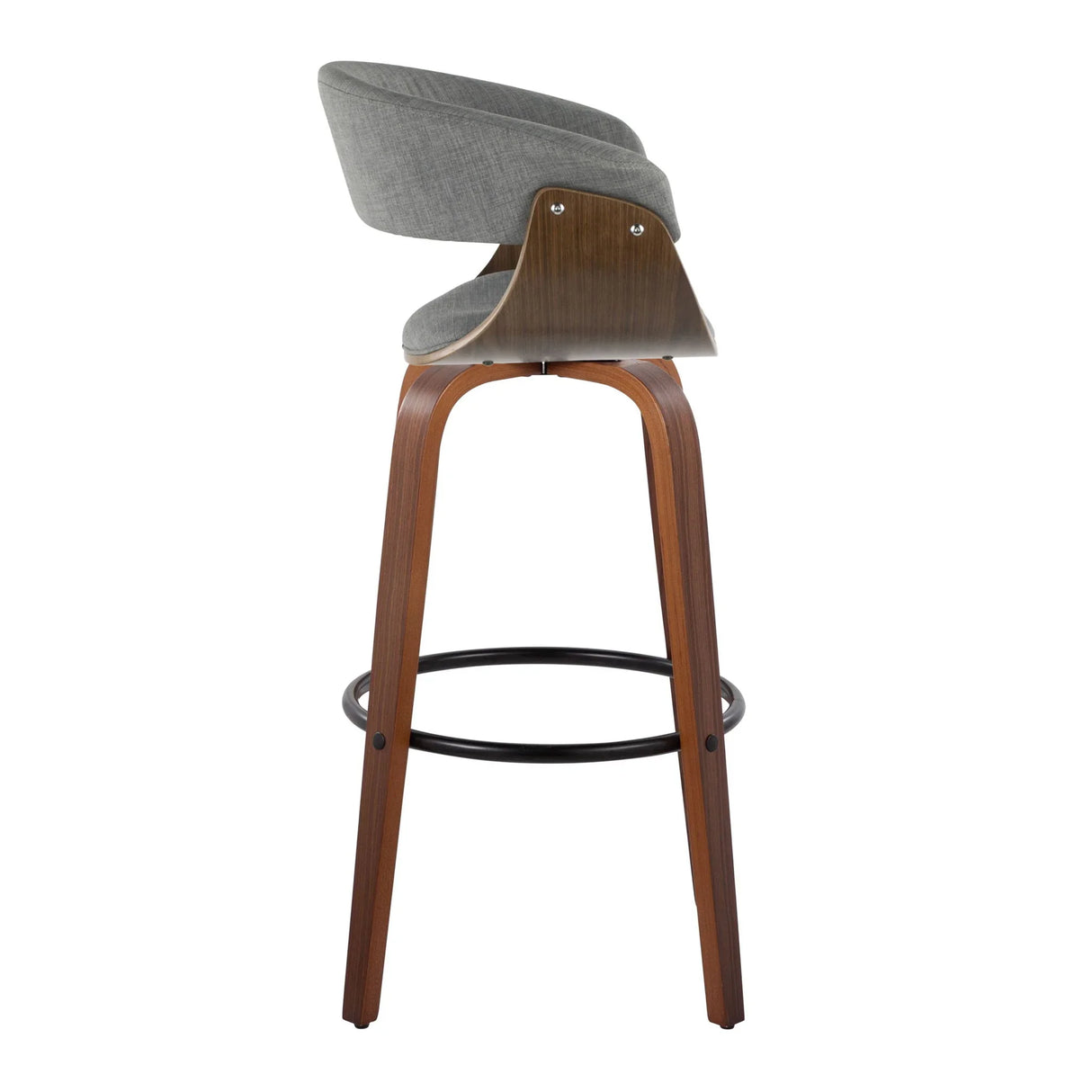Vintage Mod - Mid Century Modern Fixed Height Barstool With Swivel & Round Footrest (Set of 2) - Furniture Home Direct