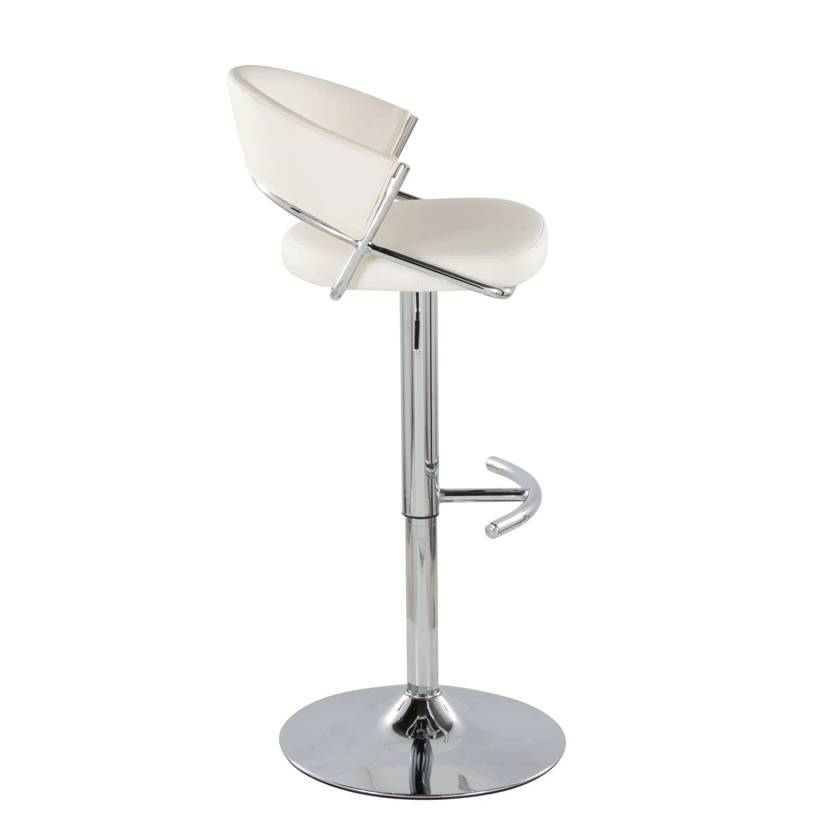 Jie - Contemporary Adjustable Barstool With Swivel & Rounded T Footrest (Set of 2) - Furniture Home Direct