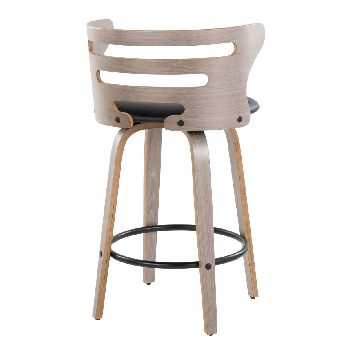 Cosini - Mid Century Modern Fixed Height Barstool With Swivel And Round Footrest (Set of 2) - Furniture Home Direct