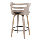 Cosini - Mid Century Modern Fixed Height Barstool With Swivel And Round Footrest (Set of 2) - Furniture Home Direct