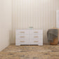Large 6 Drawers Chest Of Drawer Dressers Table With Golden Handle - Furniture Home Direct