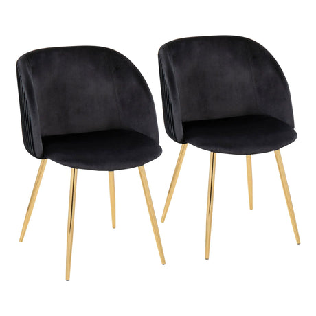 Fran - Pleated Waves Contemporary Chair (Set of 2) - Furniture Home Direct