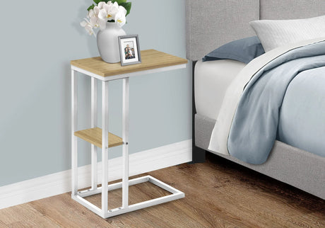 Accent Table, C - Shaped, Marble Look Contemporary & Modern Convenient Design - Furniture Home Direct