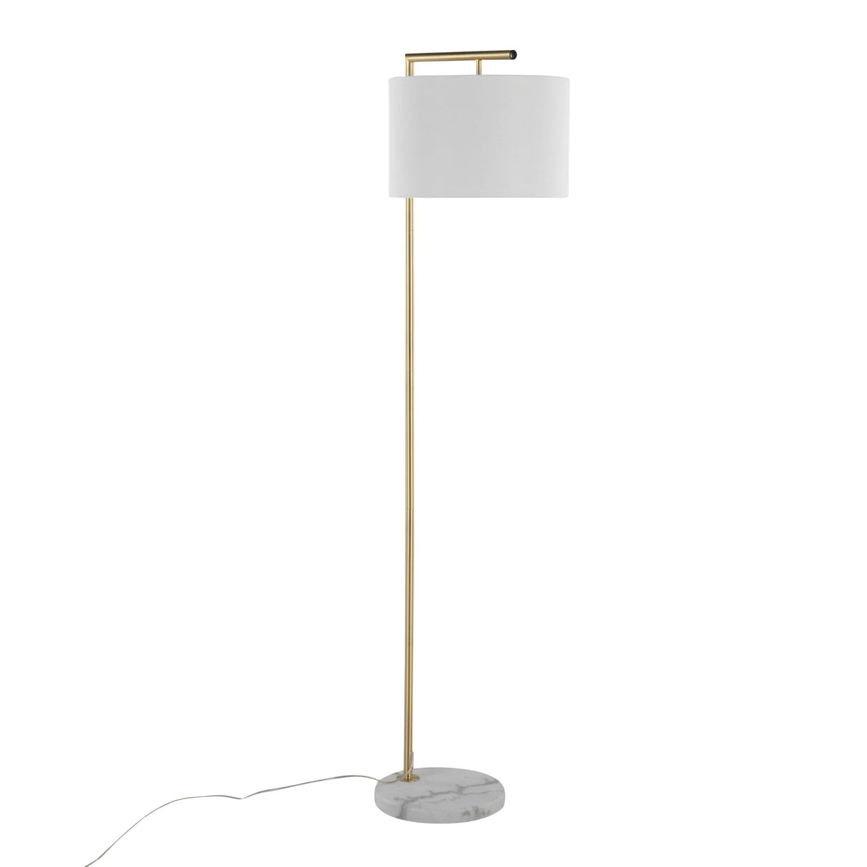 Fran - Contemporary Floor Lamp - Gold / White - Furniture Home Direct