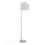 Fran - Contemporary Floor Lamp - Gold / White - Furniture Home Direct