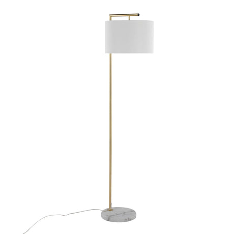 Fran - Contemporary Floor Lamp - Gold / White - Furniture Home Direct