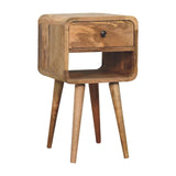 Mini Chestnut Curve Lower Bedside Nifhtstand - Furniture Home Direct