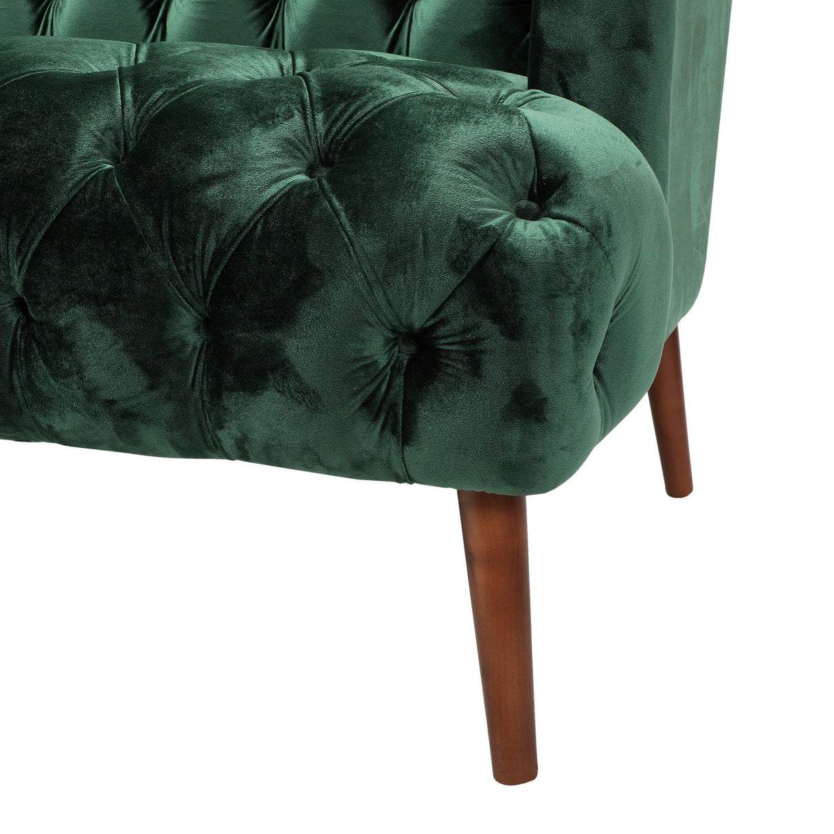 Sturdy Velvet Sofa - Green - Furniture Home Direct