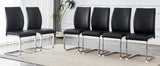 Dining Chairs Set Modern PU Leather Chrome Base Black - Furniture Home Direct