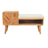 Boucle Carved Telephone Table - Oak - Furniture Home Direct