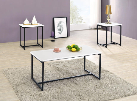 GT - 3 Piece Carbon Fiber Wrap Coffee Table And End Table (Set of 3) - Furniture Home Direct