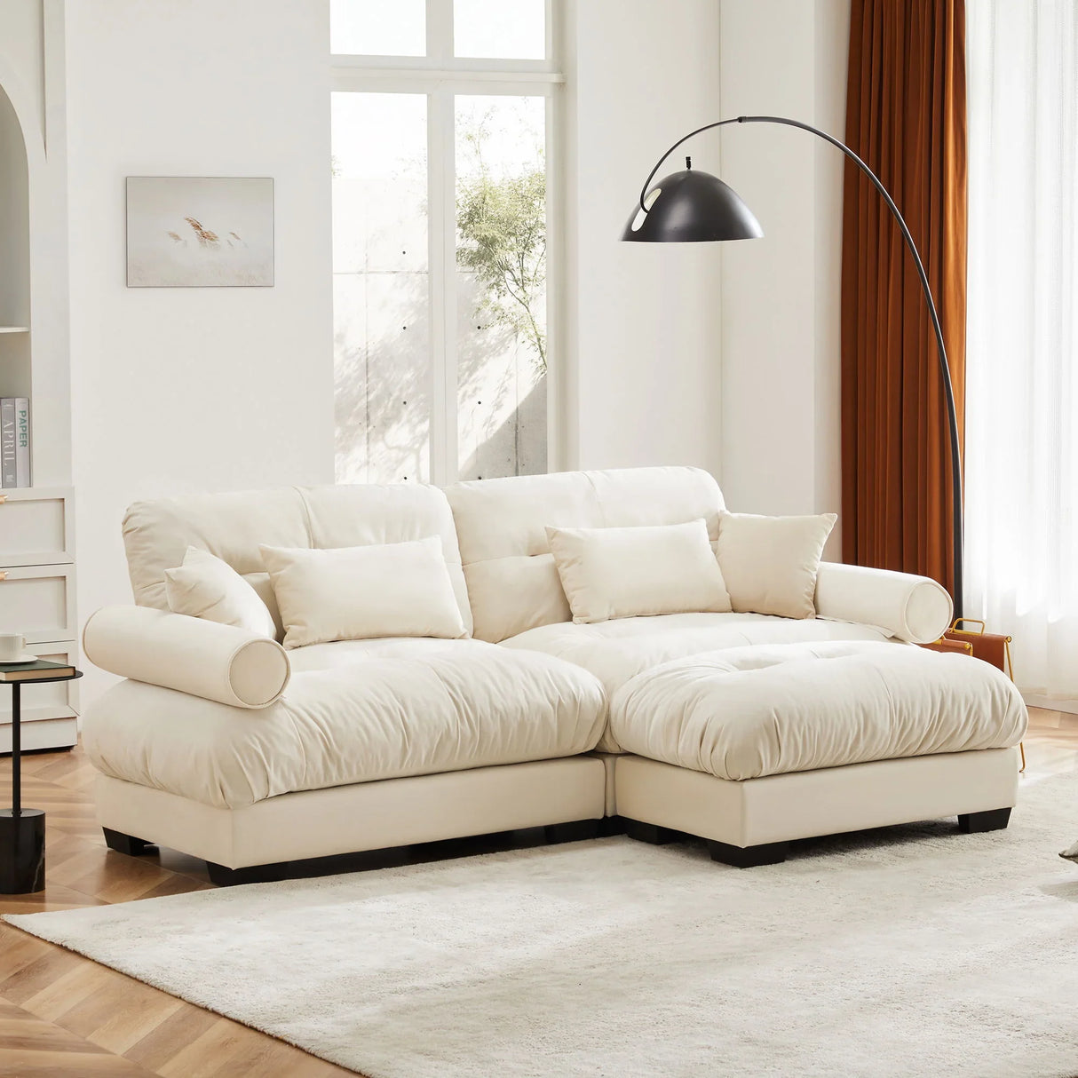 Super Comfort Oversized Modular Sectional Sofa With Movable Ottoman - Furniture Home Direct