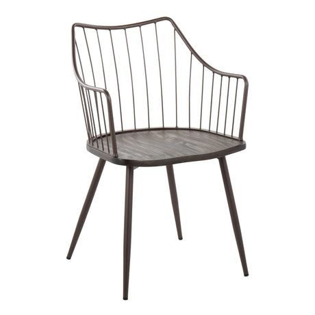 Winston - Farmhouse Style / Dining Chair - Brown / Dark Walnut - Furniture Home Direct