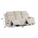Galya - 3 Piece Living Room Set Sofa Loveseat Chair - Light Gray - Furniture Home Direct