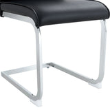 Dining Chair Set Modern Chrome Base PU Leather Black - Furniture Home Direct